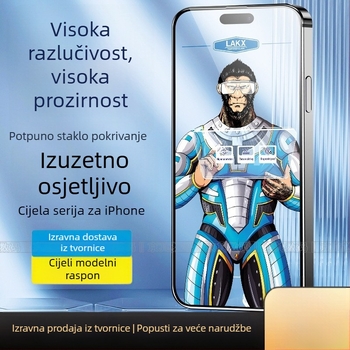 Kaljeno staklo za prednji zaslon iPhone 14 Pro Max – zaštita privatnosti, potpuno prekrivanje, HD jasnoća, otisci prstiju otporni