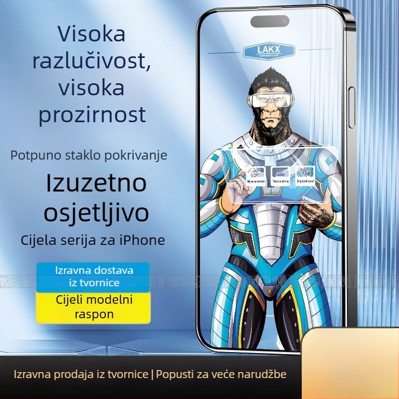 Kaljeno staklo za prednji zaslon iPhone 14 Pro Max – zaštita privatnosti, potpuno prekrivanje, HD jasnoća, otisci prstiju otporni