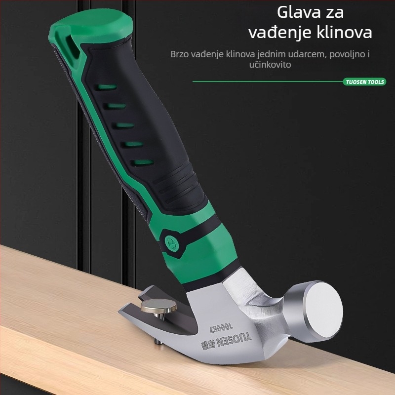Oktagonalni čekić za drvo s glavom od visokougljičnog čelika i plastičnom drškom, za kućnu upotrebu, težina 0,55 kg