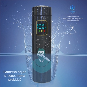 Inteligentni indukcijski električni brijač, 1 rotirajuća glava, vodootporan, USB punjenje, ugrađena baterija 1000–1200 mAh, trajanje rada preko 60 minuta
