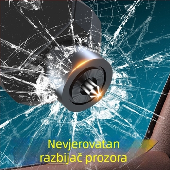 Rongshan Auto sigurnosni čekić – Dvije u jednu: rezac sigurnosnog pojasa i razbijač stakla, ABS, 100 g, mogućnost prilagodbe