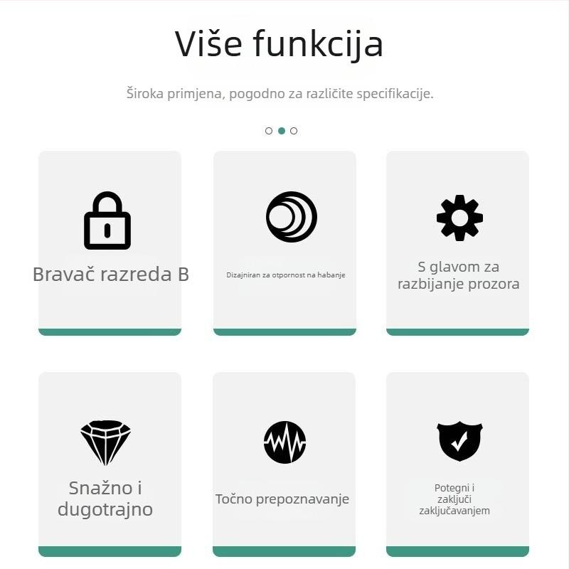 Zaključavanje volana automobila – legura čelika, produživa, podesivo, protiv krađe, s razbijačem stakla