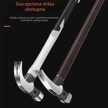 Čekić s kandžom – glava od visoko karbonskog čelika, drška od vlaknastog materijala, 0.75 kg, glava kvadratna/okrugla