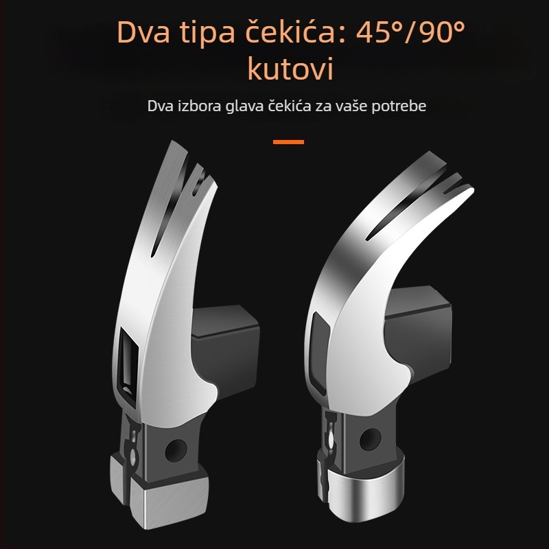 Čekić s kandžom – glava od visoko karbonskog čelika, drška od vlaknastog materijala, 0.75 kg, glava kvadratna/okrugla