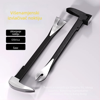 Heksagonalni štap od karbonskog čelika – višenamjenski alat za vađenje noktiju, s čekićem