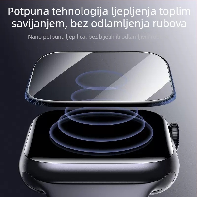 Zaštitni film za Apple Watch, PMMA kompozit, 3D termičko savijanje površine, potpuno ljepljivi mekani film