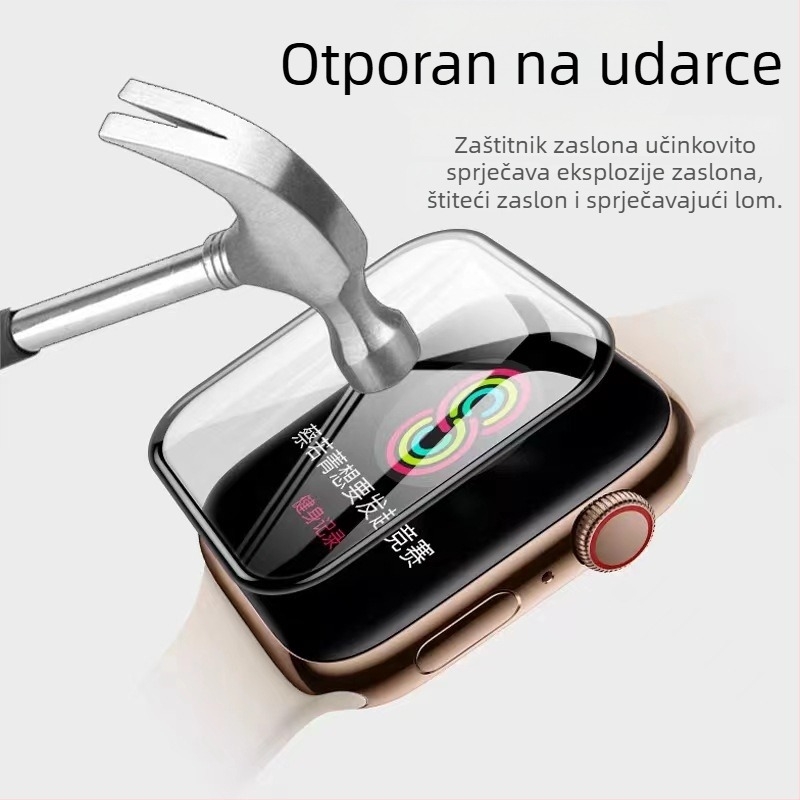 Zaštitni film za Apple Watch, PMMA kompozit, 3D termičko savijanje površine, potpuno ljepljivi mekani film