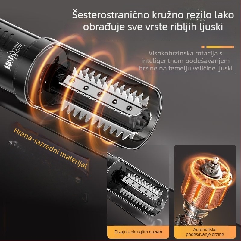 Električni uklanjac ljuski ribe, potpuno automatski, profesionalni stroj za komercijalnu preradu ribe, od 304 nehrđajućeg čelika