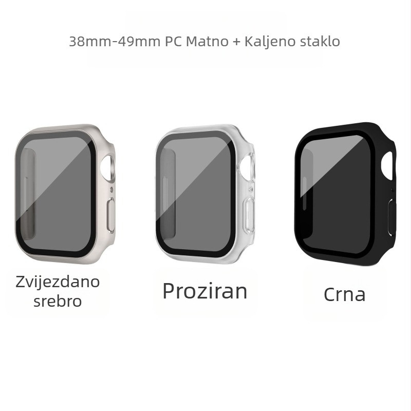 Kućište za Apple Watch s zaštitom privatnosti i integriranim staklom zaštitnim slojem, Series 9, kompatibilno sa Series 8