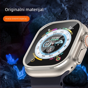 Apple Watch Ultra 2 okvir od titanijskog legura s mat završnim premazom, 49 mm, kaljena zaštitna folija za zaslon