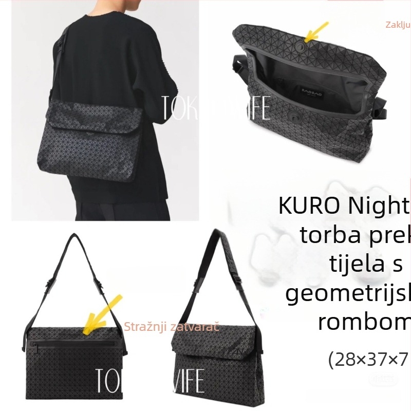 Silikonska messenger torba za unisex, geometrijski romb uzorak, prozračna, ultralaka za poslovna putovanja