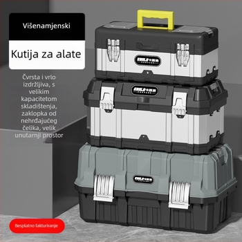 Cassiolo ručna kutija za alat s ABS-om i nehrđajućim čelom, nosivost 50 kg, višenamjenska kutija za skladištenje