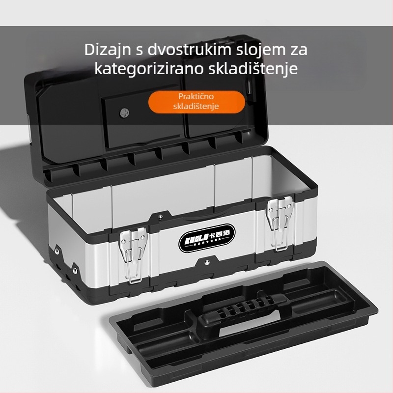 Cassiolo ručna kutija za alat s ABS-om i nehrđajućim čelom, nosivost 50 kg, višenamjenska kutija za skladištenje