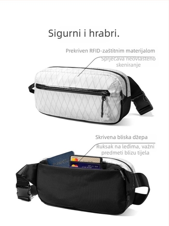 Muška crossbody torba (Materijal: Oxford platno; Vodootporna; Uzorak: karirani; Podstava: poliester; Stil: gradska jednostavnost)