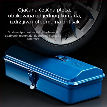 Metalna kutija za alat s preklopnim poklopom, industrijske klase, od čvrstog željeza, za kućnu upotrebu