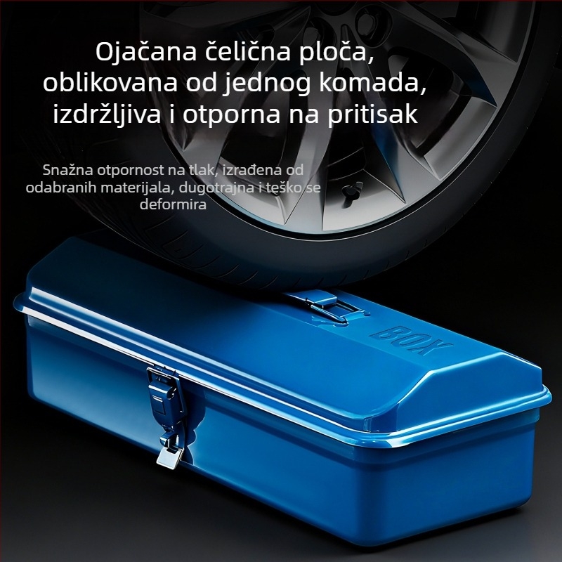 Metalna kutija za alat s preklopnim poklopom, industrijske klase, od čvrstog željeza, za kućnu upotrebu
