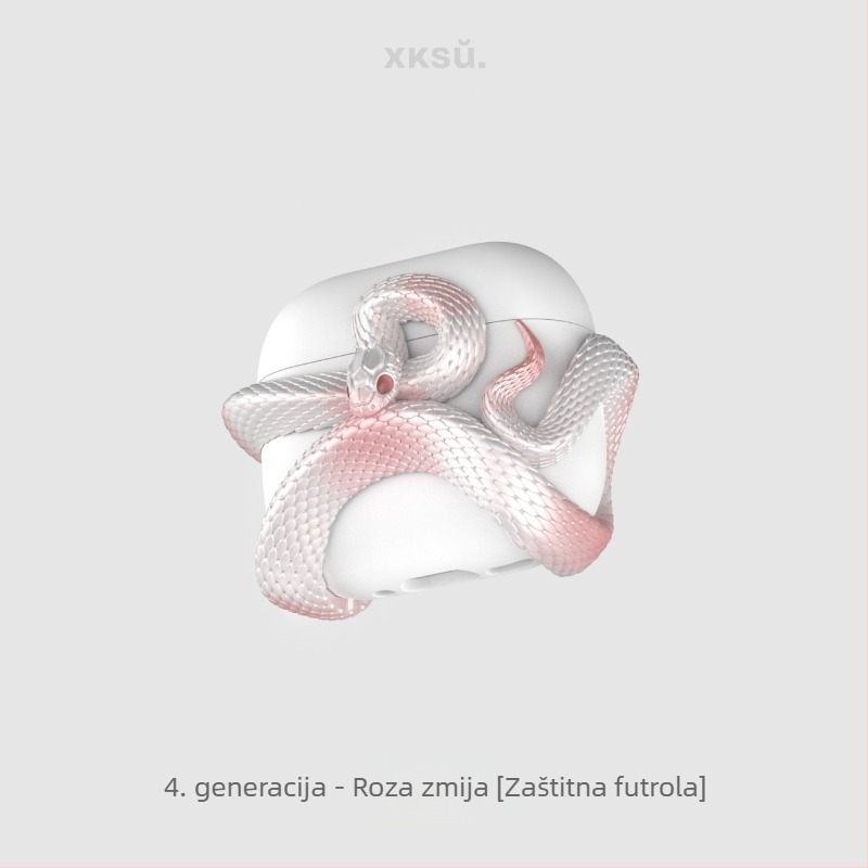Xksu futrola za zaštitu iz Serije zmija za Apple AirPods Pro 3 i AirPods 4. generacije - crtani stil, injekcijsko oblikovanje, materijal PC