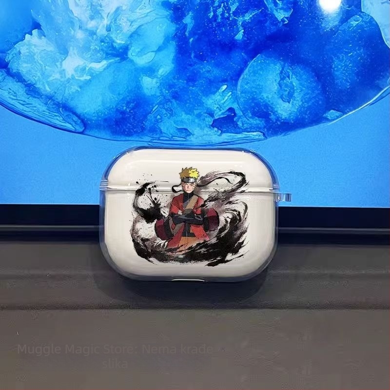 Prozirna zaštitna maska za AirPods Pro (2./3. generacija), inspirirana Naruto i dizajnom vrtloga