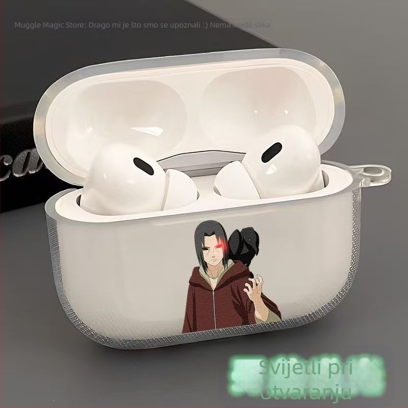 Prozirna zaštitna maska za AirPods Pro (2./3. generacija), inspirirana Naruto i dizajnom vrtloga