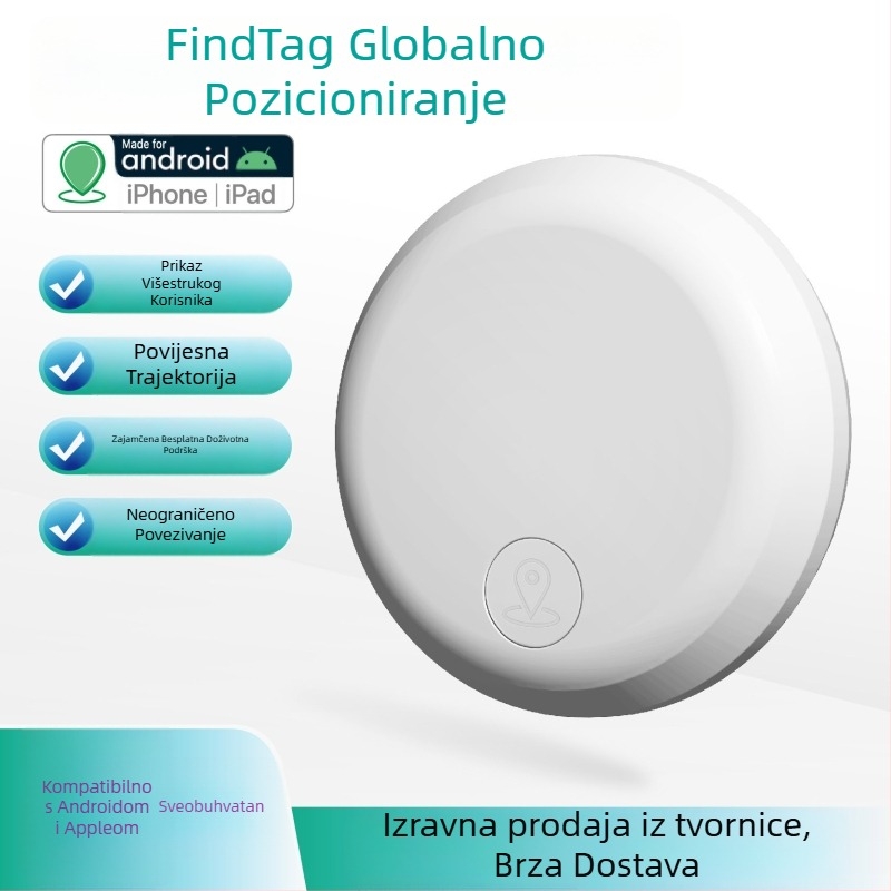 GPS lokator za kućne ljubimce AK-28B za Android i iOS, baterija 240 mAh, povijesno praćenje i globalno pozicioniranje