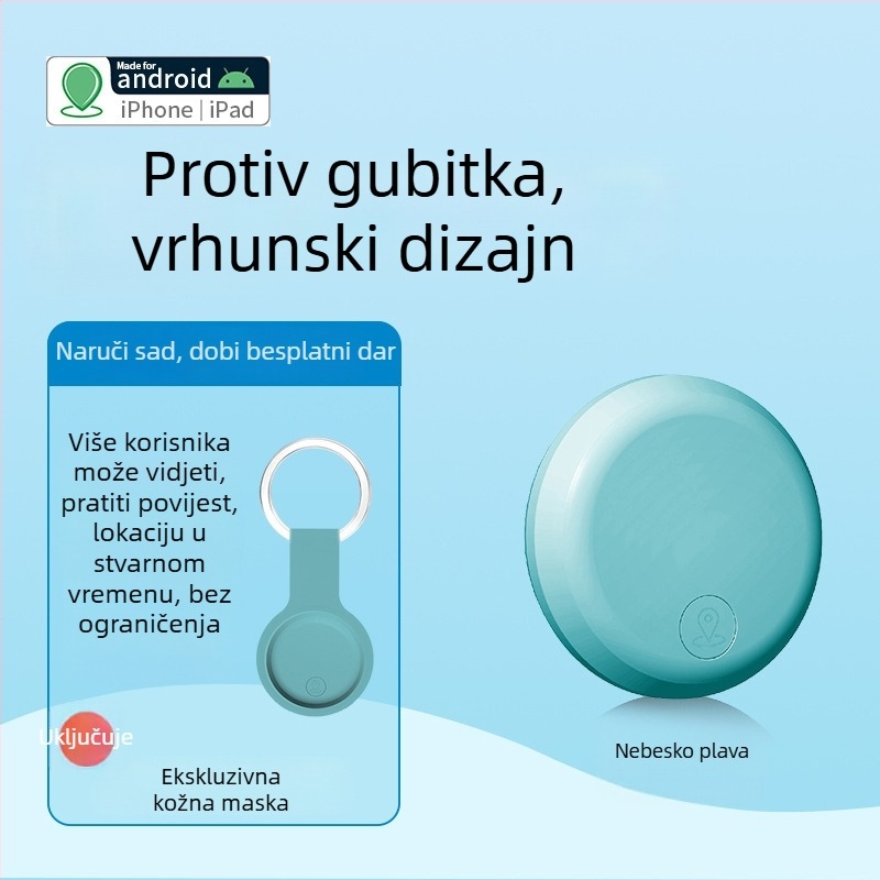 GPS lokator za kućne ljubimce AK-28B za Android i iOS, baterija 240 mAh, povijesno praćenje i globalno pozicioniranje