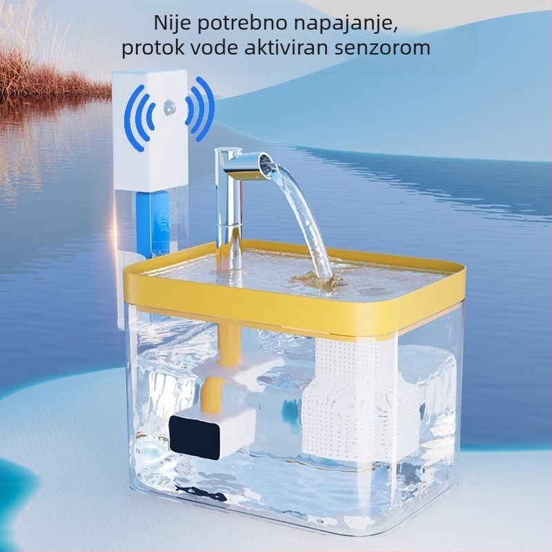 Dispenser za vodu za mačke s bazom za kontrolu temperature, bežični senzor, pametna fontana za piće s automatskom cirkulacijom koja ne navlaži usta.