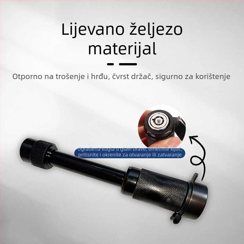 Brava za prikolicu: čelično tijelo, univerzalni model, za automobile, željezni cilindar zaključavanja