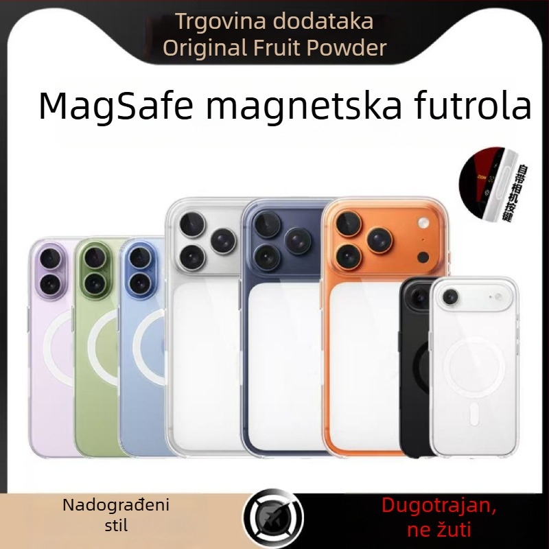 Prozirna magnetska futrola za iPhone 17 Pro, kompatibilna s iPhone 16, paket od tri komada, bez požutilosti, zaštita od pada