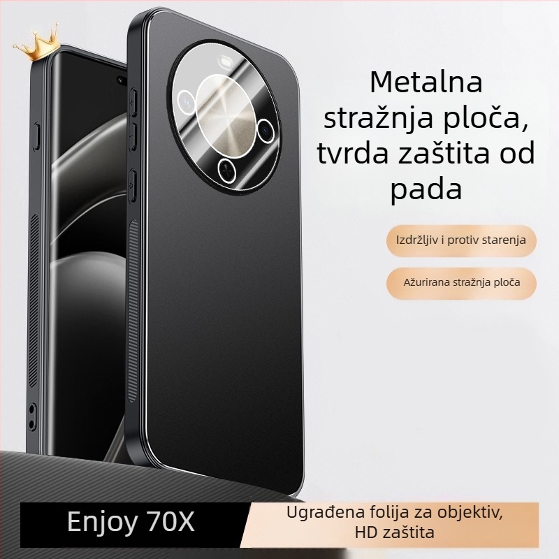 Kućište za Huawei Enjoy 70X s metalnim mat završetkom, disipacija topline, potpuno pokriće i zaštita objektiva kamere
