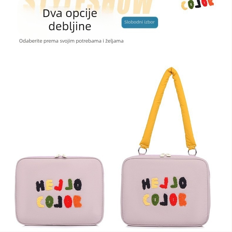 Svježa i kreativna torbica s izvezkom na ručniku, ženska torba preko ramena za tablet/iPad, vodootporna zaštitna torba za prijenosno računalo