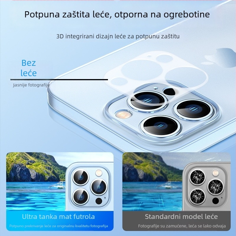 Izuzetno tanak mat PC kućište za iPhone 13/14/15/16 Pro Max – potpuno pokriće, zaštita od pada