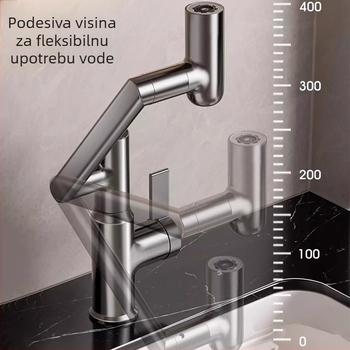 Slavina za umivaonik s digitalnim zaslonom, miješanje tople i hladne, bakreno tijelo, model Lucky Cat, 0–90°C, 1.2 MPa, keramički diskasti ventil