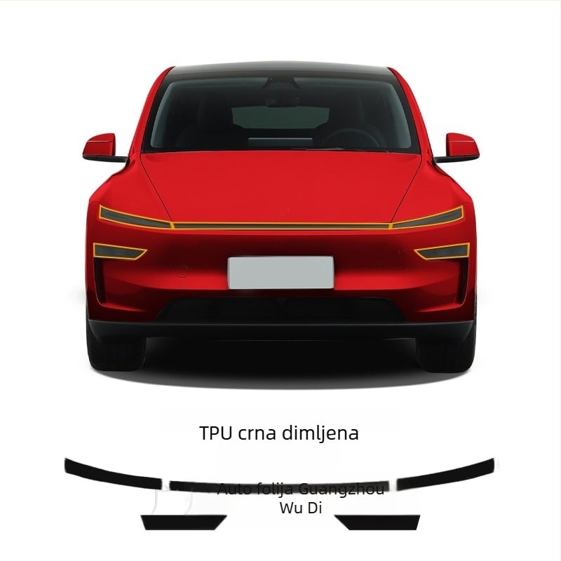 Model Y 2025 ažurirana Juniper TPU prozirna folija za svjetla: bijela u ljubičastu i bijela u promjenjivo svjetlo
