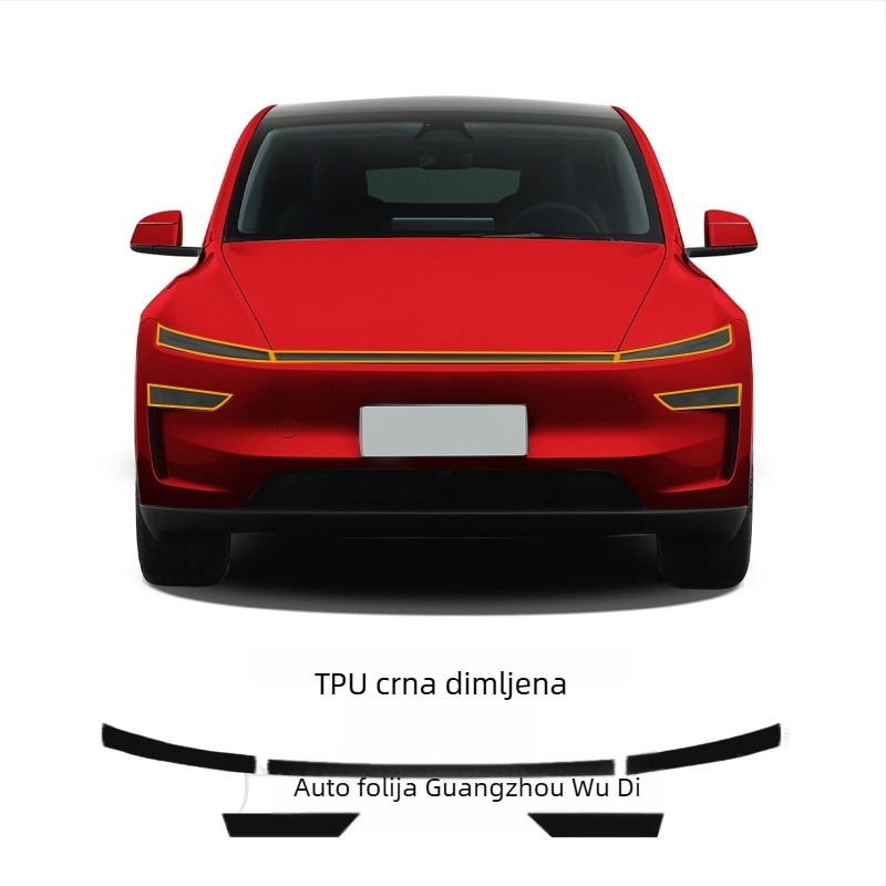 Model Y 2025 ažurirana Juniper TPU prozirna folija za svjetla: bijela u ljubičastu i bijela u promjenjivo svjetlo
