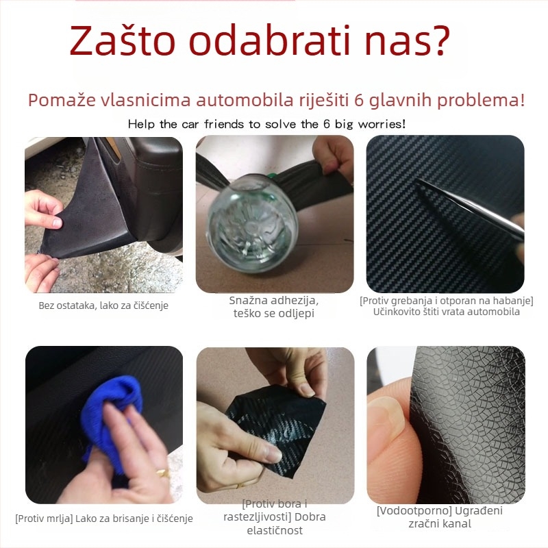 Auto zaštitni film protiv udaranja za vrata – PP film, snažna adhezija, prilagodljiva obrada