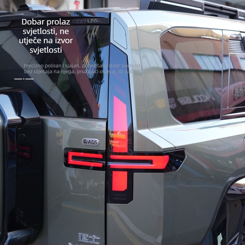 TPU zaštitna folija za svjetla Warrior M817 – uzorak zastave, samoljepljiva instalacija, prednji dio vozila