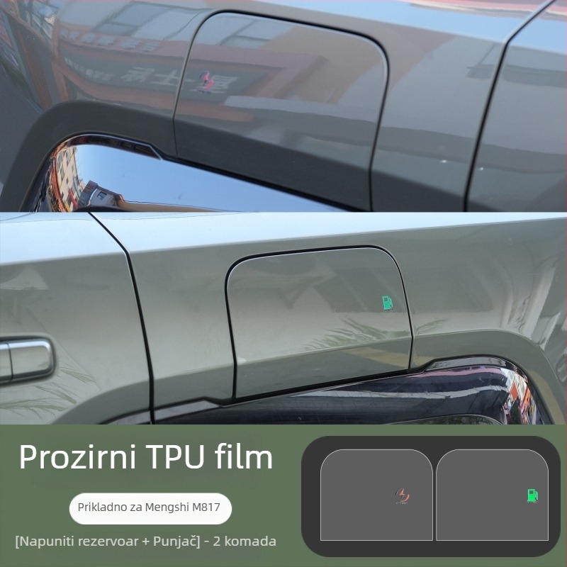 TPU zaštitna folija za svjetla Warrior M817 – uzorak zastave, samoljepljiva instalacija, prednji dio vozila