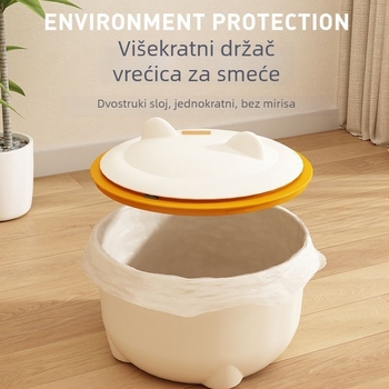 Kanta za mačje izmet s poklopcem, okrugla PVC konstrukcija, zatvorena mačja toalet