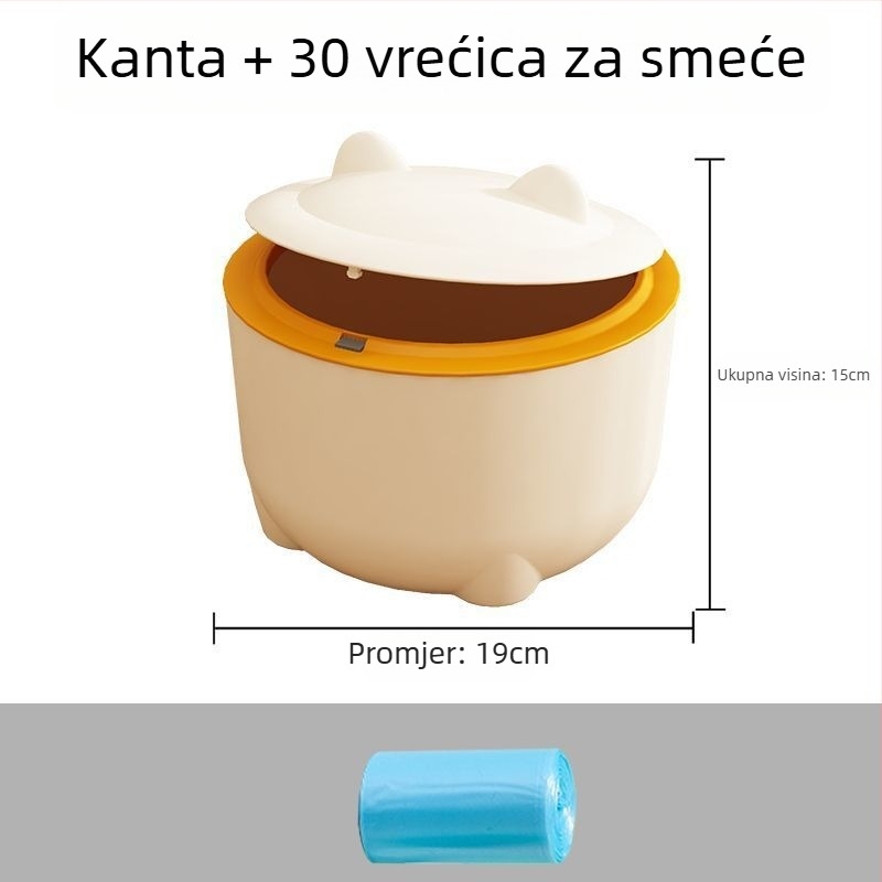 Kanta za mačje izmet s poklopcem, okrugla PVC konstrukcija, zatvorena mačja toalet