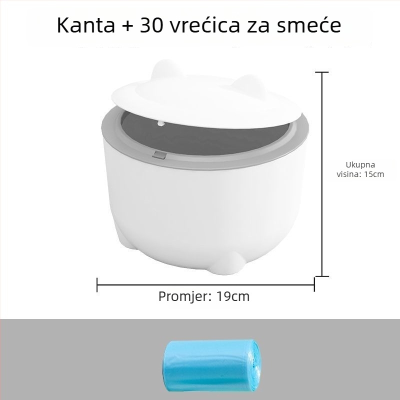 Kanta za mačje izmet s poklopcem, okrugla PVC konstrukcija, zatvorena mačja toalet