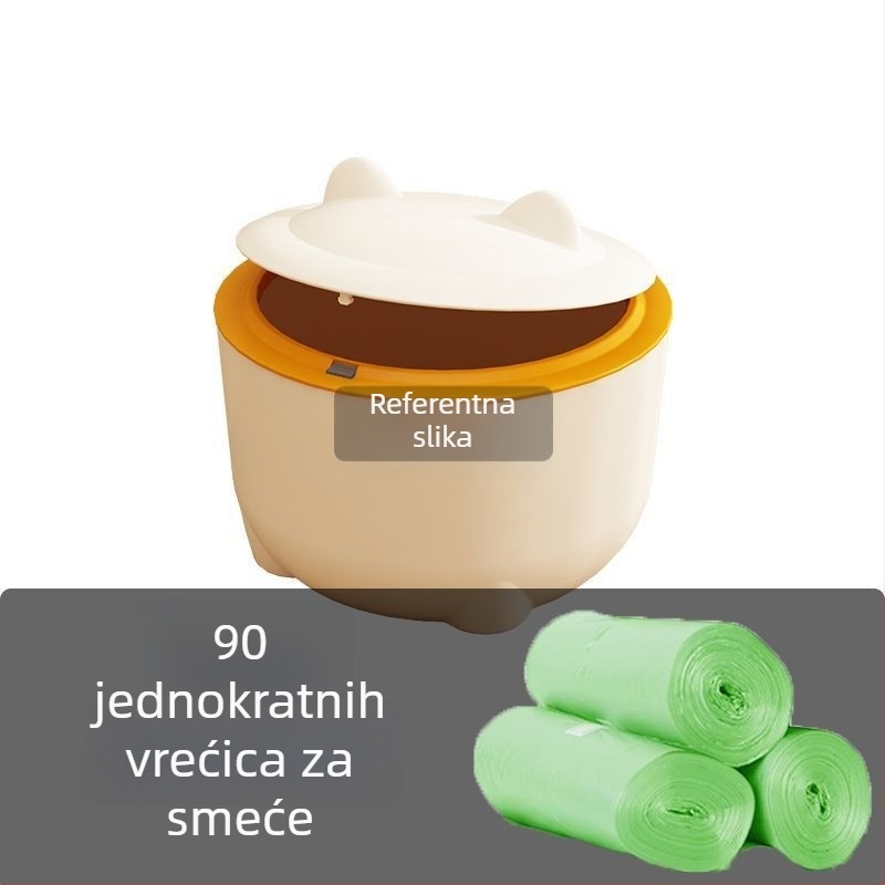 Kanta za mačje izmet s poklopcem, okrugla PVC konstrukcija, zatvorena mačja toalet