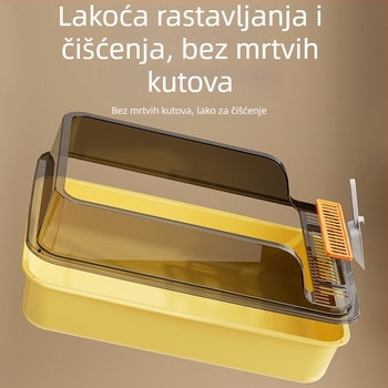 Kutija za mačji stelj s poluotvorenim dizajnom, PP materijal, pogodna za mačke, bez pametnih funkcija