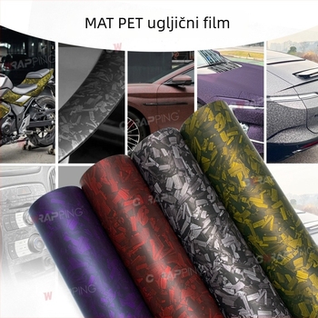 Folija za promjenu boje automobila s karbonskim vlaknima, mat završna obrada, PVC, brend Cheshjong, 3-godišnje jamstvo