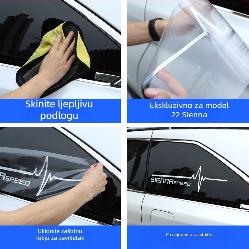 Naljepnica za karoseriju Toyota Sienna – Logo brenda Crossover, Materijal: naljepnica, Prilagodljivo, Postupak ugradnje ljepilom