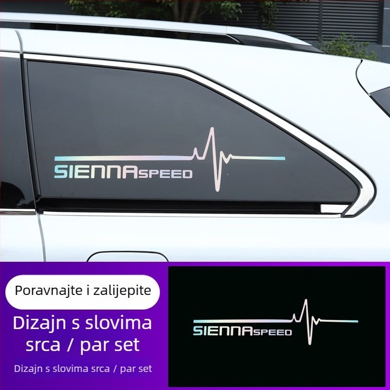 Naljepnica za karoseriju Toyota Sienna – Logo brenda Crossover, Materijal: naljepnica, Prilagodljivo, Postupak ugradnje ljepilom