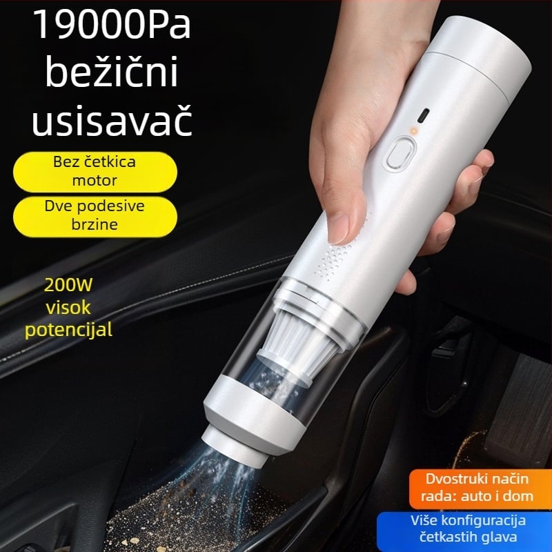 Ručni bežični usisavač za automobil, 7.4V, 80W, 9000Pa, punjiv