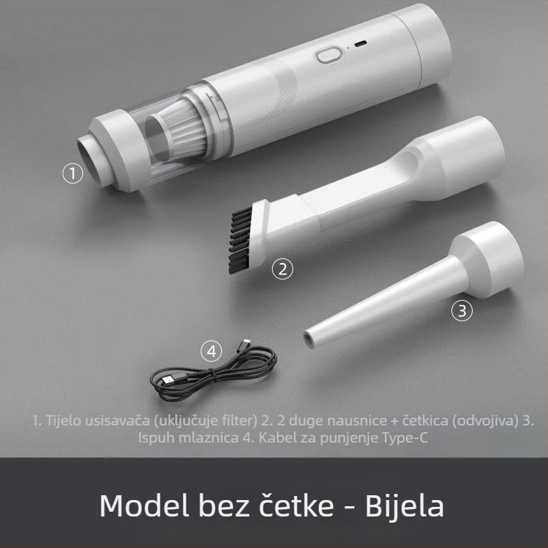 Ručni bežični usisavač za automobil, 7.4V, 80W, 9000Pa, punjiv