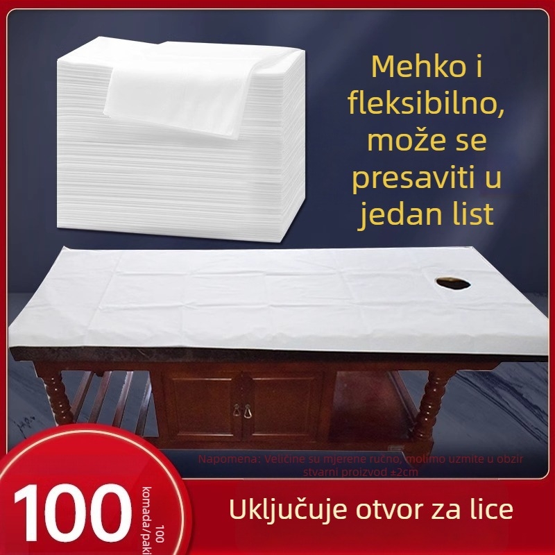 Jednokratna posteljina za krevet, debeli netkani materijal, otporna na ulje, vodootporna, prozračna, za hotele i spa centri
