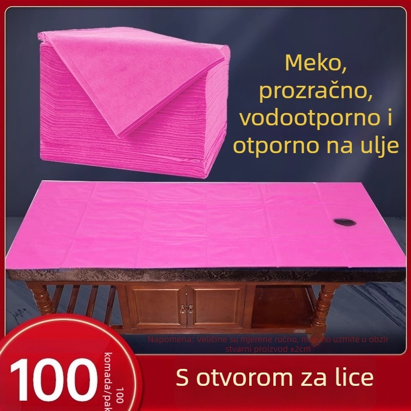 Jednokratna posteljina za krevet, debeli netkani materijal, otporna na ulje, vodootporna, prozračna, za hotele i spa centri