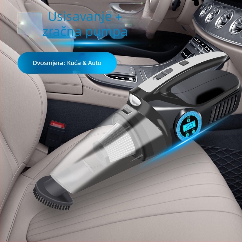 Bežični usisavač za automobil s ugrađenom pumpom za nadimanje, model 5201A, 12V, 10000Pa, punjivo